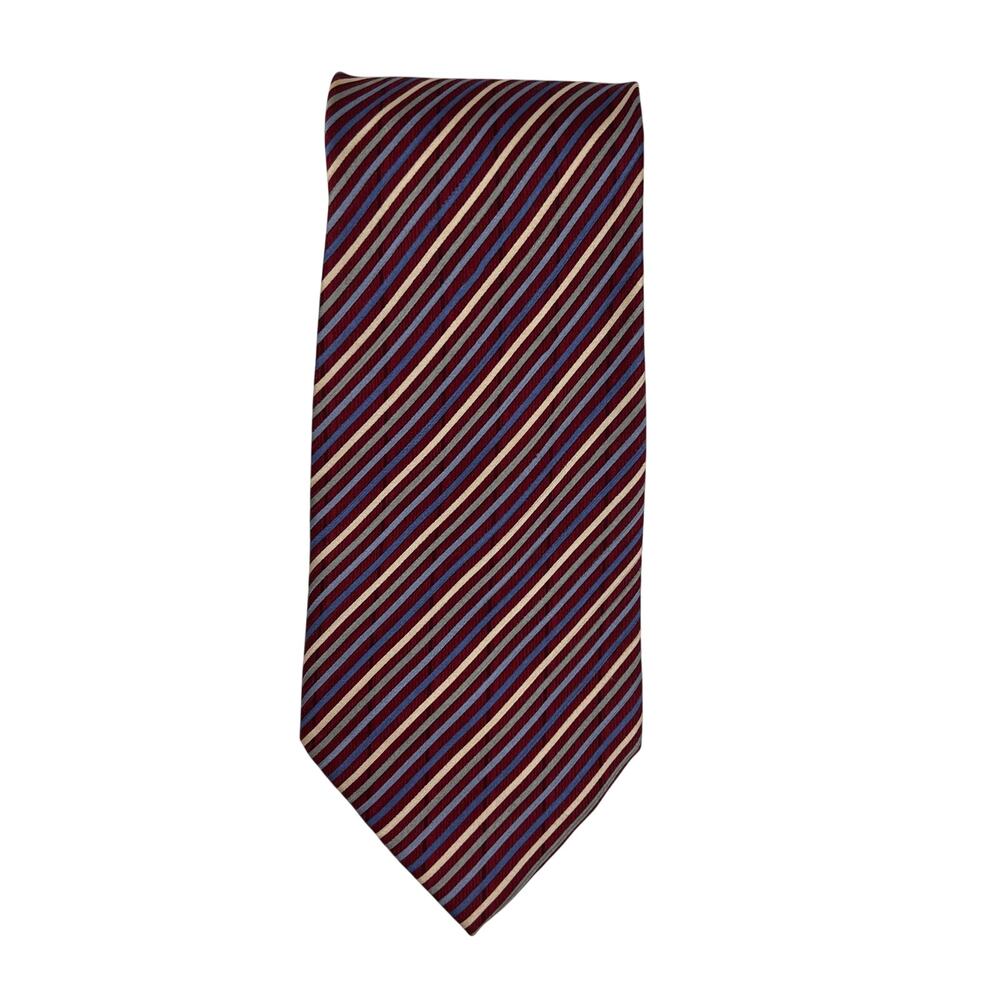 Cape Cod Neckwear - Men's Tie - 60" Long- Repp Stripe Patriotic Necktie Red Blue